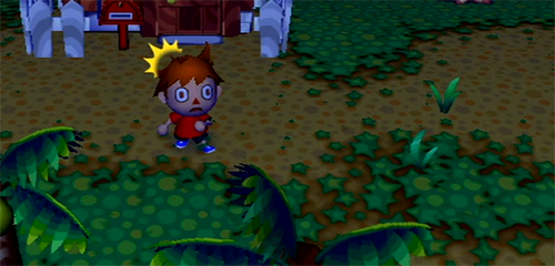 This Villager can't use anything but the Shocked expression here!