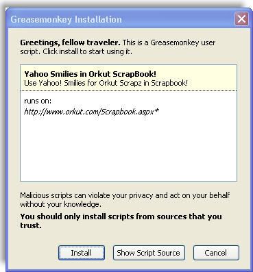 Greasemonkey script installation