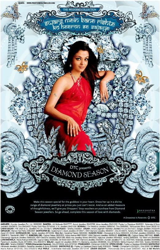 Aishwarya Rai on Nakshatra diamonds ad posters pictures wallpapers