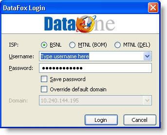 Datafox addon firefox BSNL login