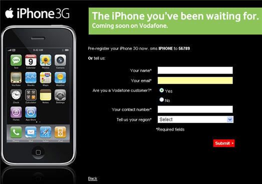 Vodafone iphone 3G