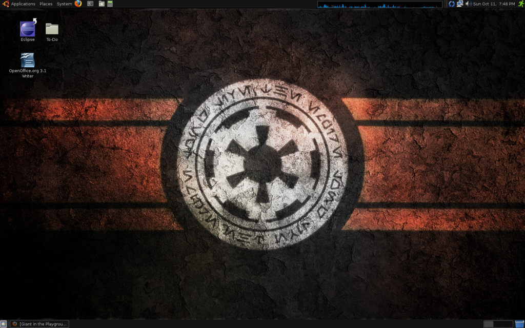 I cycle it through various sci-fi backgrounds as my mood strikes, 