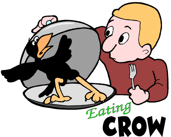 Image result for eating crow gif