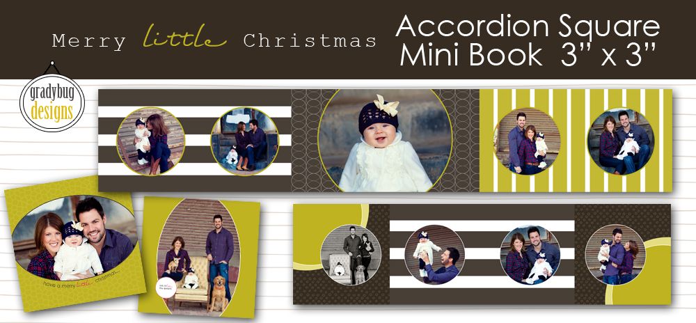Merry Little Cristmas Accordion Book Gradybug Designs | Templates for Photographers | Accordion Album
