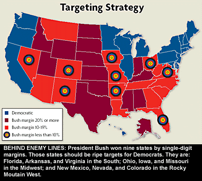 The Democrats also used a "target map" : And if you think the Republicans