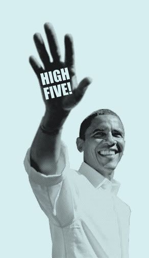 Obama high five