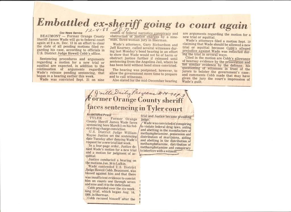Lufkin Daily News Dec.4, 1988 and Jacksonville Daily Progress p.3 Feb.