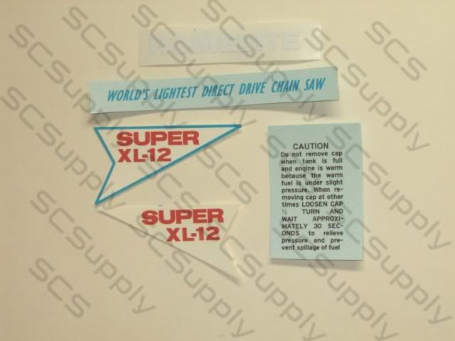 Homelite Super XL-12 Decal Set - SC016301