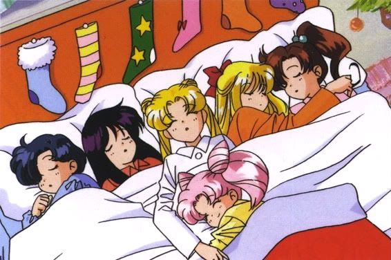 Sailor Scouts sleeping on Christmas Eve Pictures, Images and Photos