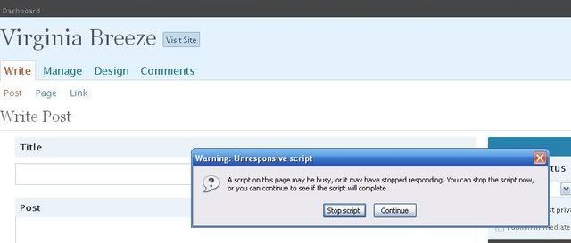scriptmessage-1 Wordpress 2.5 and Counting