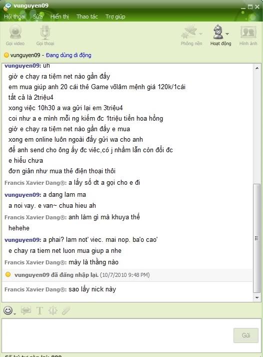 Anh em cẩn thận bị lừa đảo qua YM - mình suýt bị lừa - 1