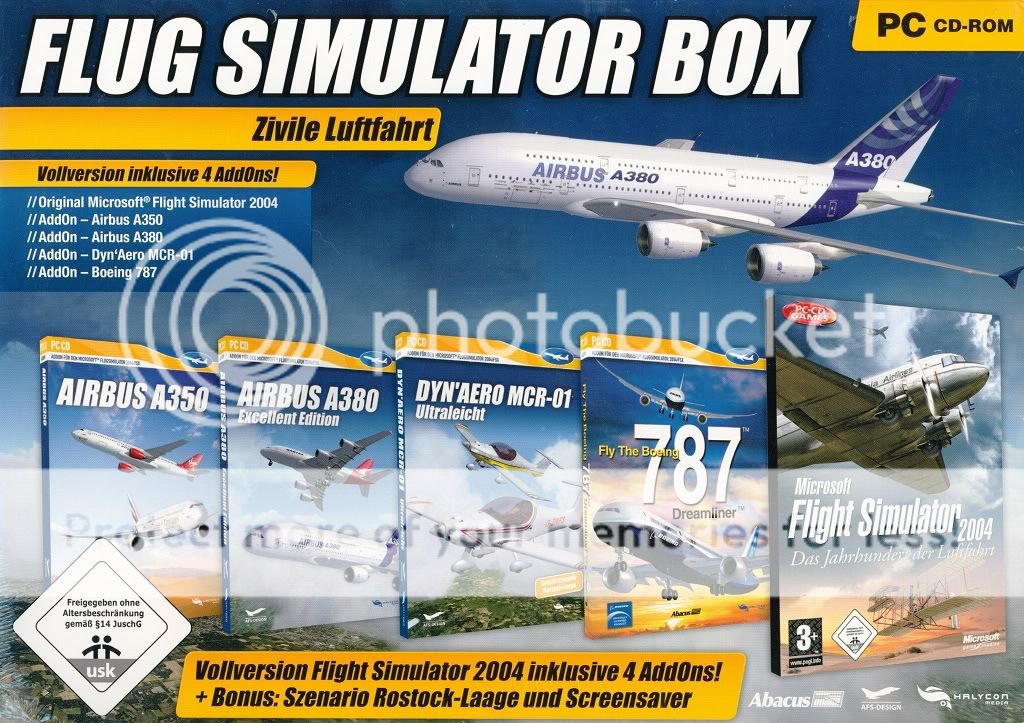 Flug Simulator Box   Zivile Luftfahrt   Microsoft FS 2004 & 4 Add ons 