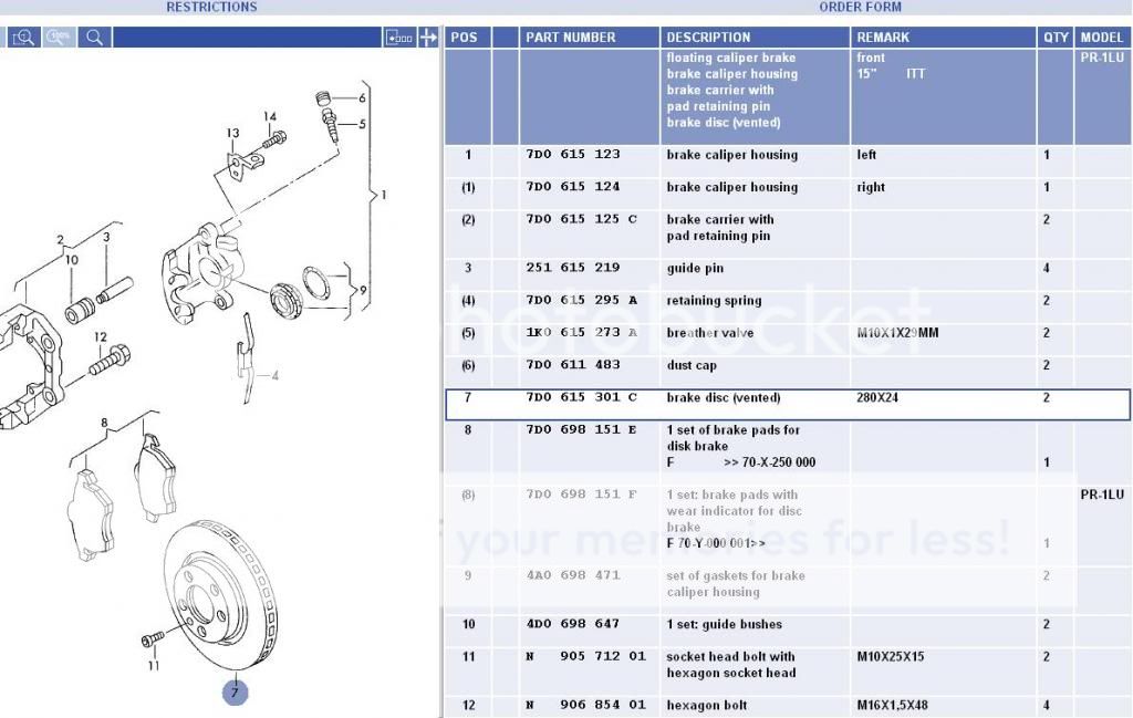 Caravelle brake disc size | VW T4 Forum - VW T5 Forum