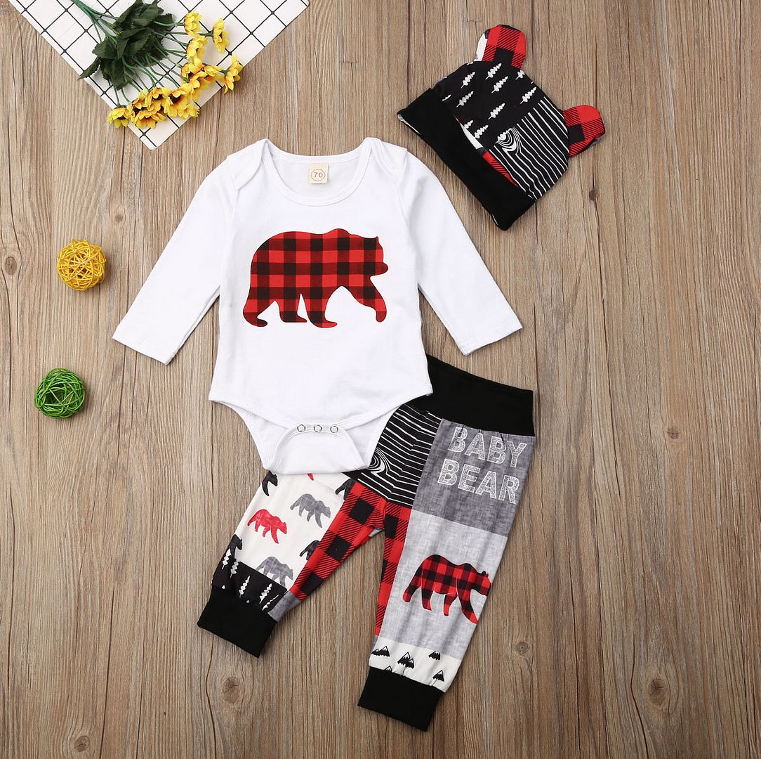 buffalo plaid baby outfit