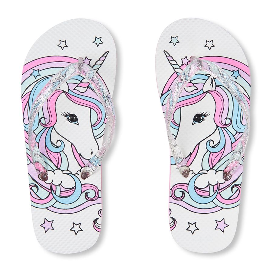 unicorn flip flops children's place