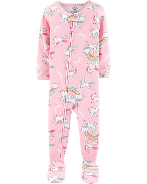 NWT Carters Unicorn Strawberry Sea Animals Girls Footed Cotton Sleeper Pajamas
