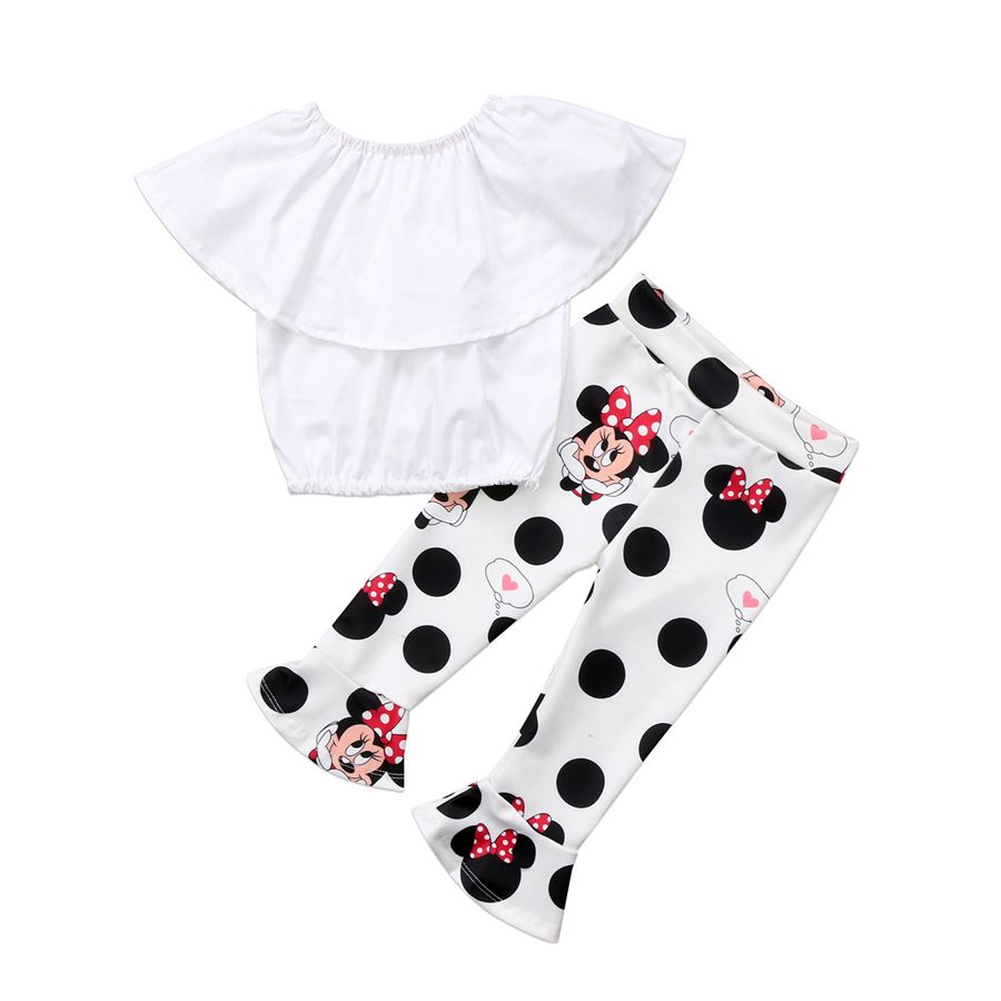 NWT Minnie Mouse Baby Girls White Shirt Red Polka Dot Skirt Outfit Set