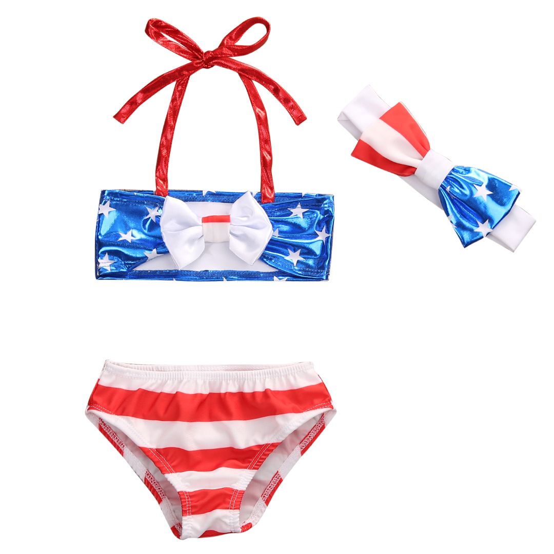Gymboree Girls Americana Shop Fourth Of July Red White Blue Swimsuit Nwt 5t