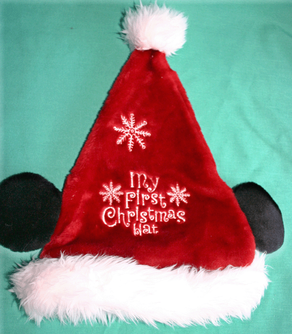 DISNEY MICKEY EARS MY FIRST CHRISTMAS SANTA HAT MICKEY MOUSE INFANT ...